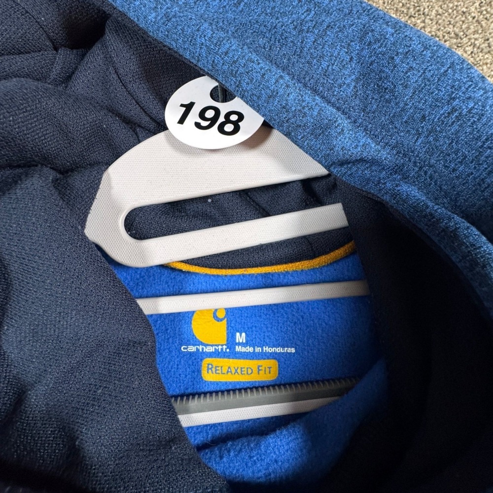 Carhartt Mens Force Hoodie M Blue Heather Relaxed Fit  Sweatshirt Spellout - Picture 6 of 8